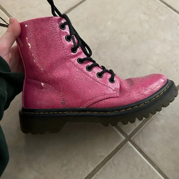 Sparkly Pink Dr.Martens Boots - Picture 8 of 9